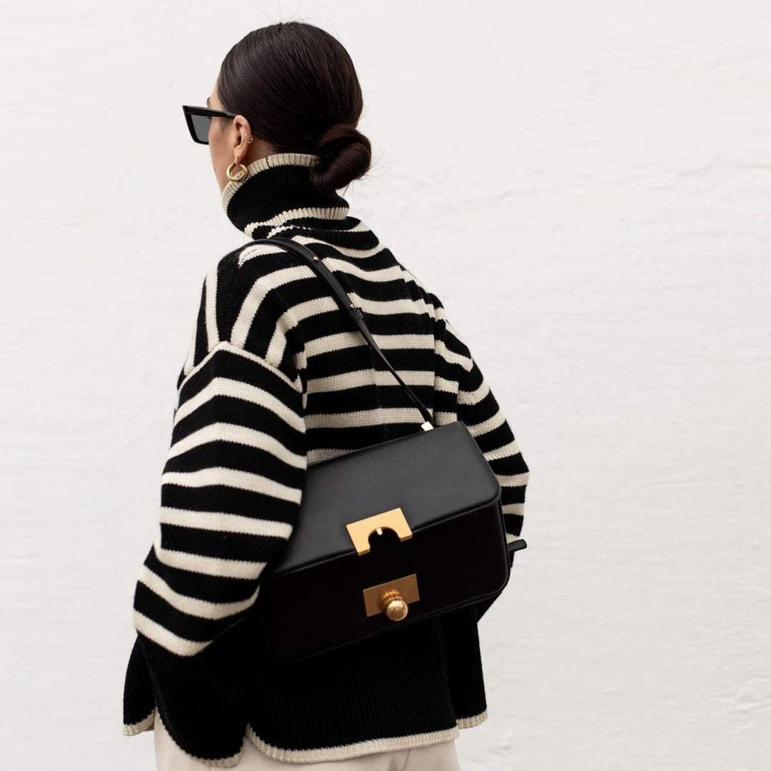 Tracy - Oversized Striped Turtleneck Sweater