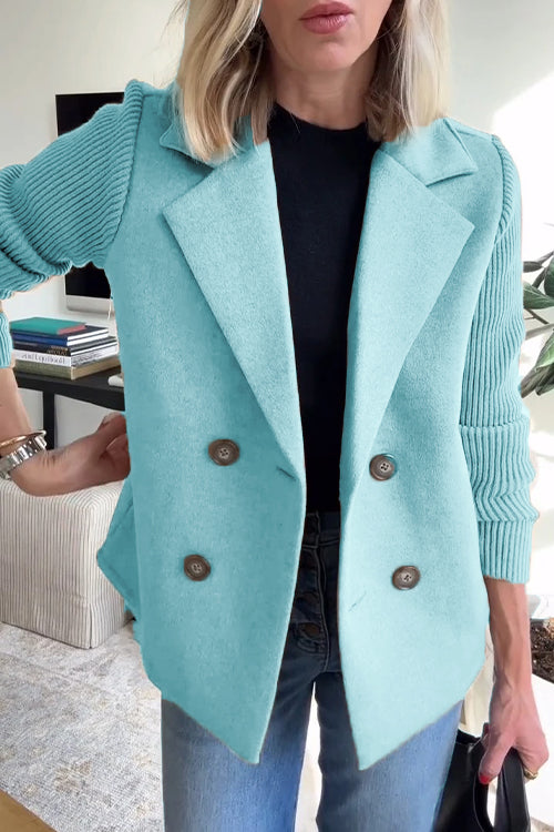 Lenore - Chic Knit-Sleeve Blazer