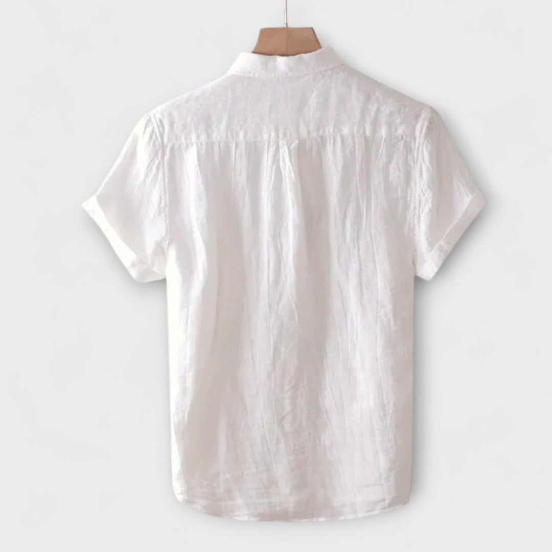 Jasper | Elegant Merlot Linen Top