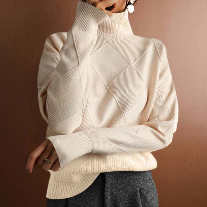Erica | Textured Turtleneck Knit Sweater