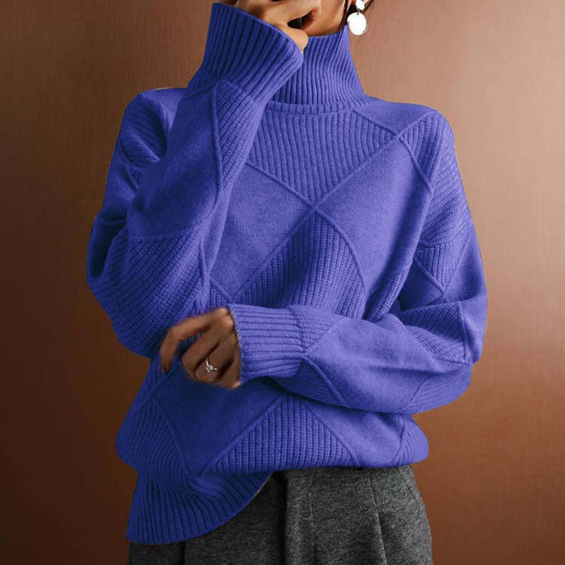 Erica | Textured Turtleneck Knit Sweater