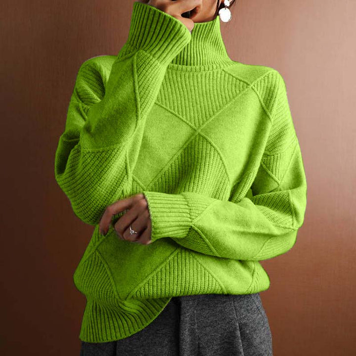 Erica | Textured Turtleneck Knit Sweater