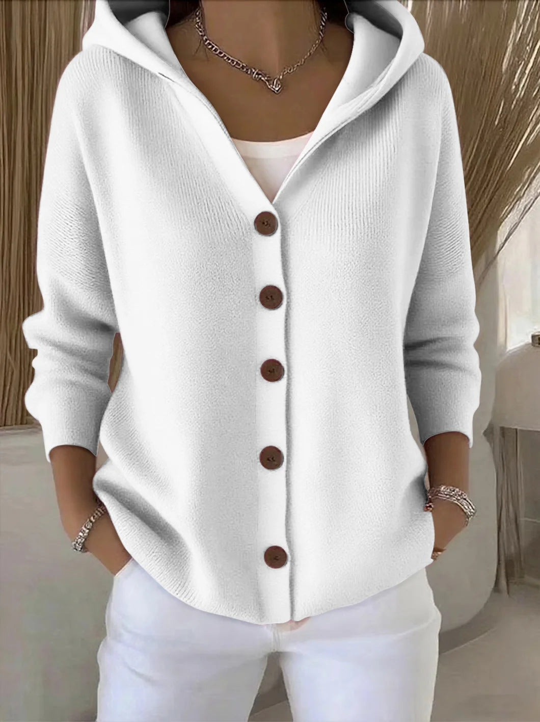 Cally – Soft Hooded Knit Cardigan for Effortless Everyday Comfort