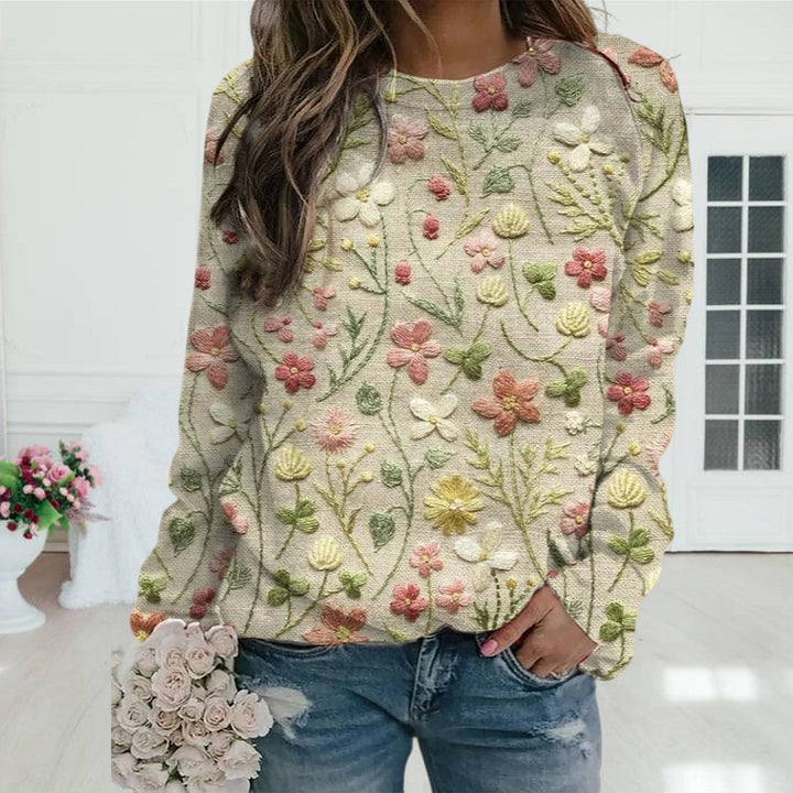 Yasmine | Floral Pattern Pullover for Women