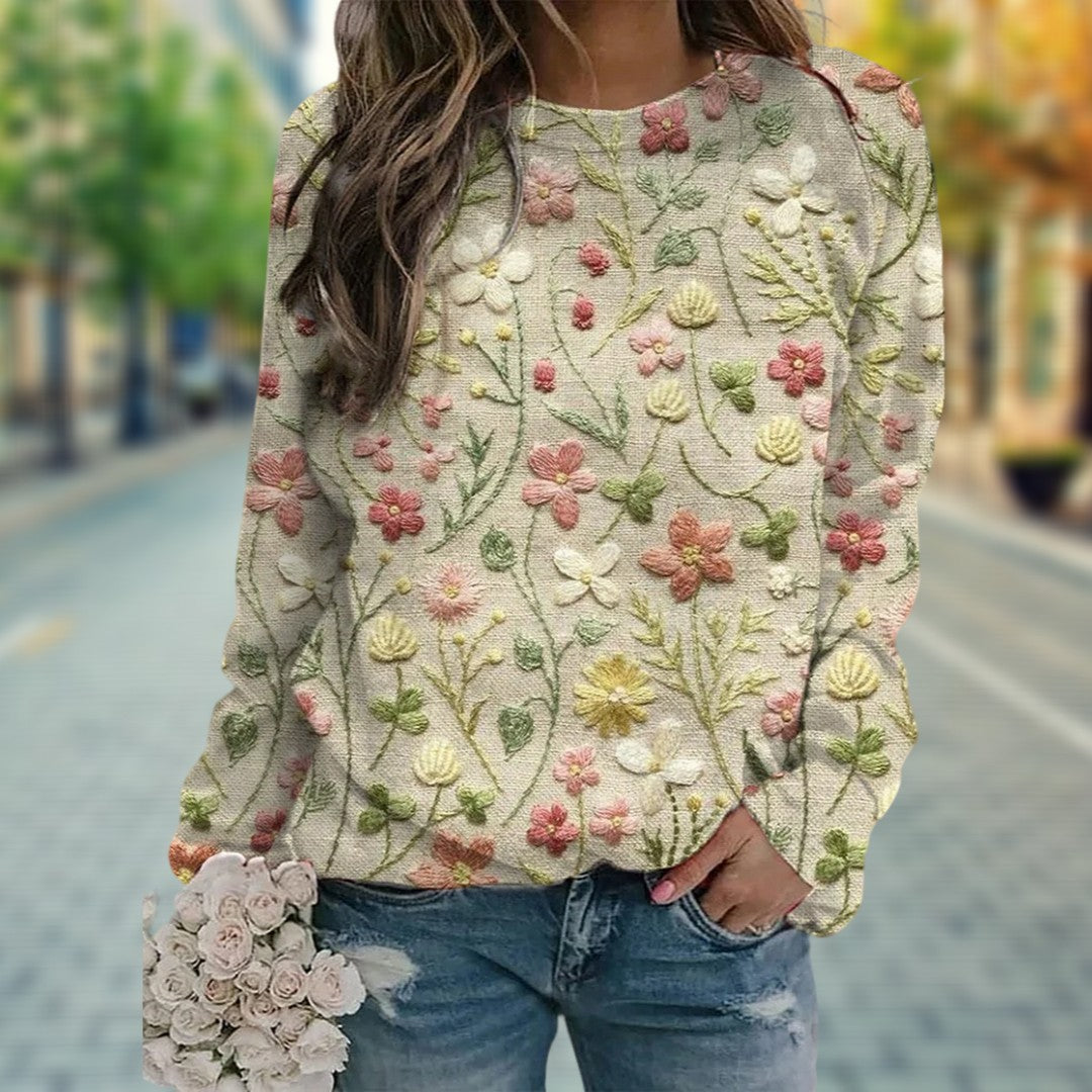 Yasmine | Floral Pattern Pullover for Women